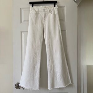 MOTHER The Roller Fray Fairest of Them All White Wide Leg Jeans 26